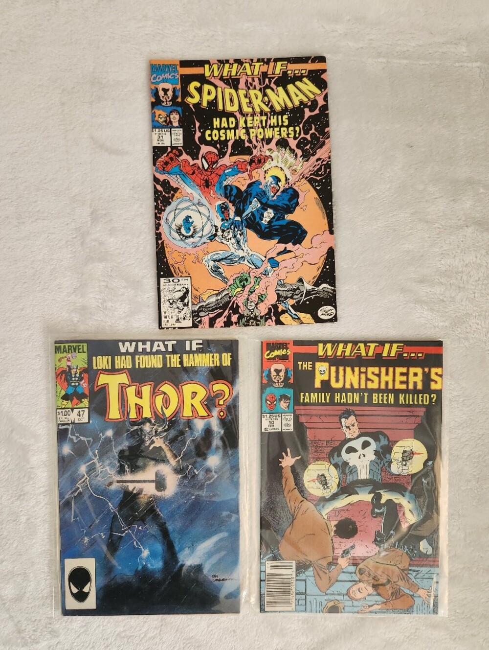 Marvel What If 3 Comic Lot 47 10 31 Thor Loki Punisher Cosmic Spider-Man Vintage